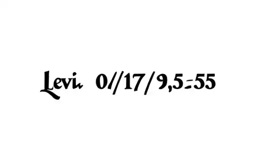 "Levi 04/17/2024 5:55" tattoo design idea