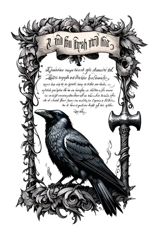 Raven and Hammer Torah with a raven tattoo design idea