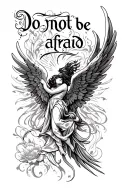 "Do not be afraid" seraphim angels wings and eyes only tattoo design idea