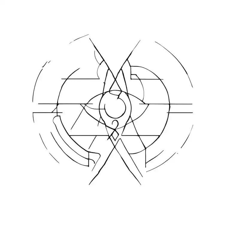 cyber sigilism tattoo design idea