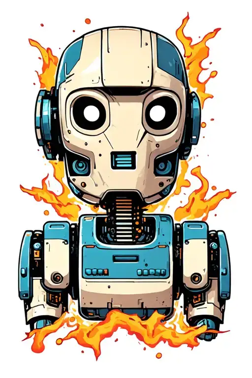 cartoon style skin peeling to reveal a robot tattoo design idea