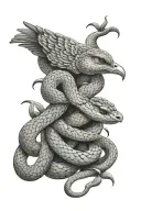 snake and dove tattoo design idea