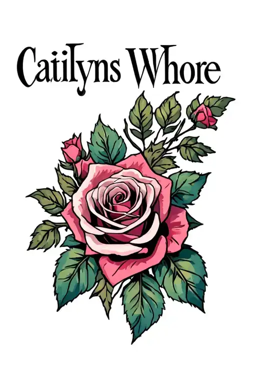 "Caitlyns Whore" "Caitlyns Whore" Roses tattoo design idea