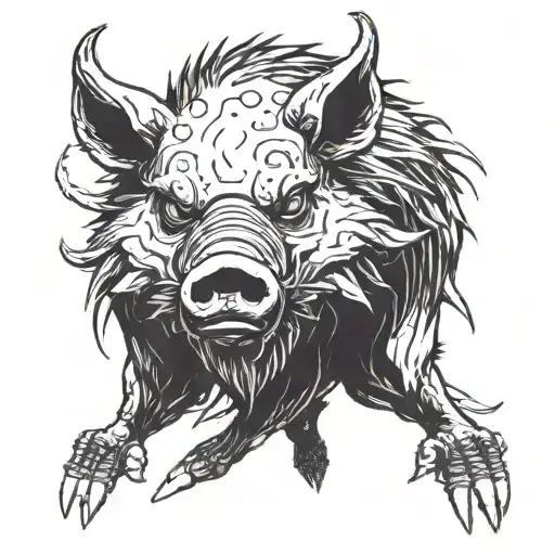 infected boar from princess mononoke   tattoo design idea