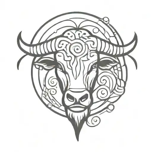 Zodiac sign Taurus zodiac symbol tattoo design idea
