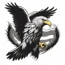 bald eagle 1776 tattoo design idea