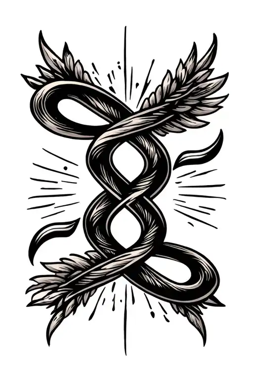 Infinite sign in the middle tattoo design idea