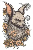 sleeping bat tattoo design idea