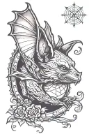 sleeping bat tattoo design idea