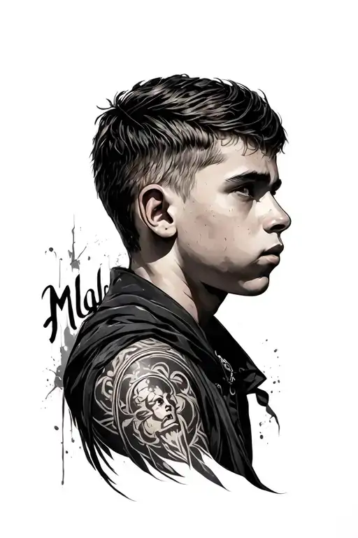 "Milan" boy arm tattoo design idea