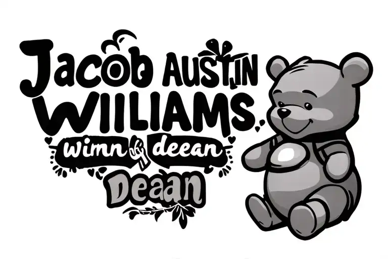 "Jacob Austin Williams dean" Bloons and winnin the Pooh bear  tattoo design idea