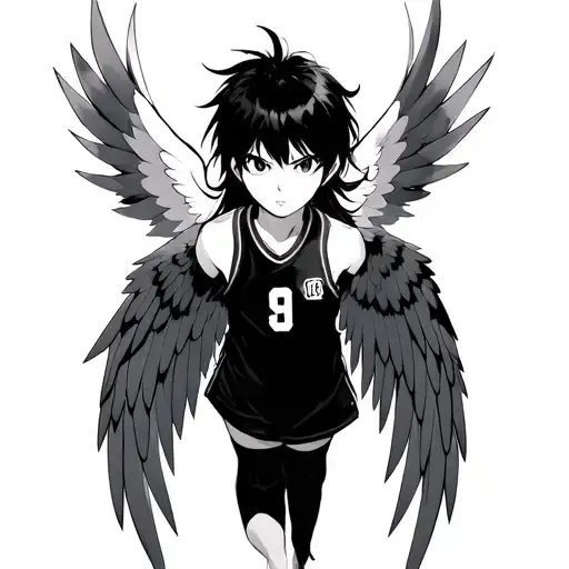 Haikyuu hinata spike with wings tattoo design idea