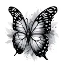 butterfly with semicolon as the body tattoo design idea