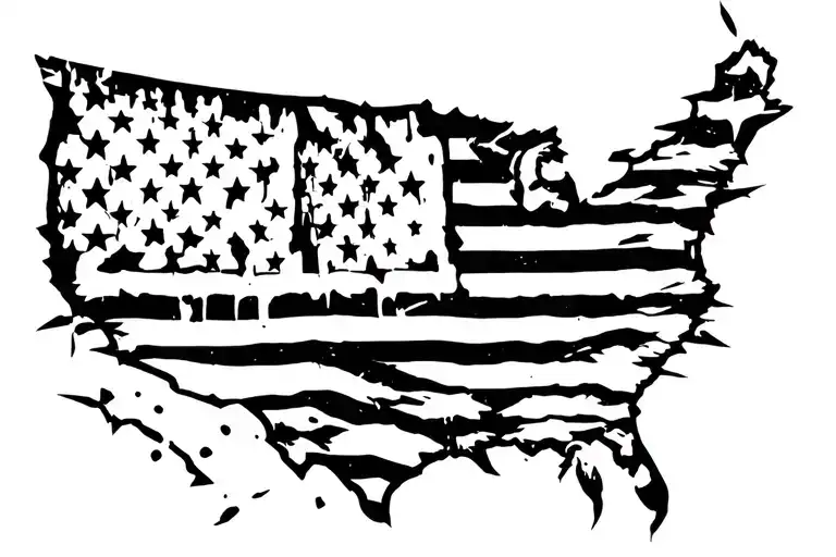 3 percenter tattoo with tattered American tattoo design idea