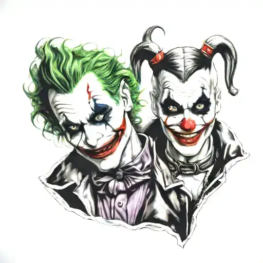 joker and Harley Quinn tattoo design idea