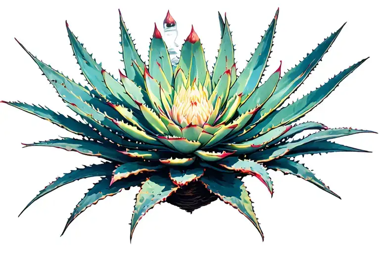 Hourglass agave oaxaca tattoo design idea