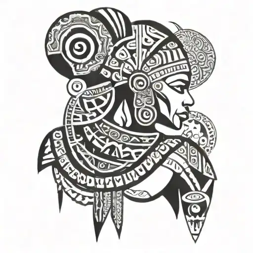 African yoruba orisha shoulder tattoo design idea