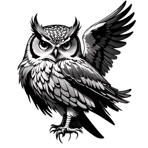 Owl Wings tattoo design idea