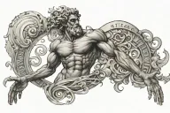 Atlas Greek God name written tattoo design idea