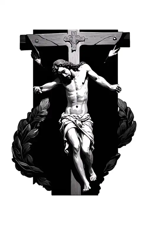  crucifixion and Jesus Christ tattoo design idea