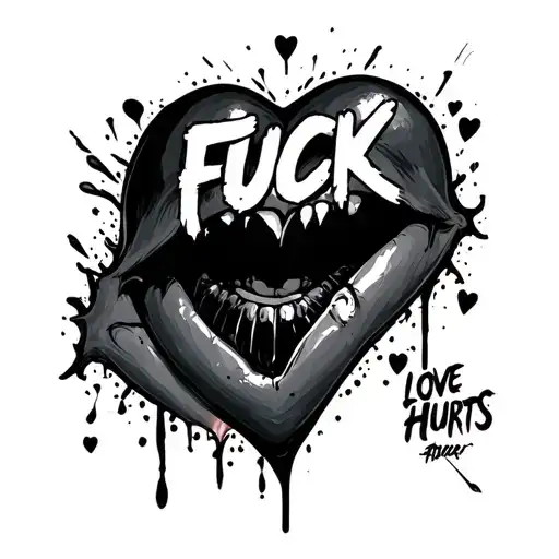 Fuck Love Hurts tattoo design idea