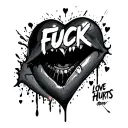 Fuck Love Hurts tattoo design idea
