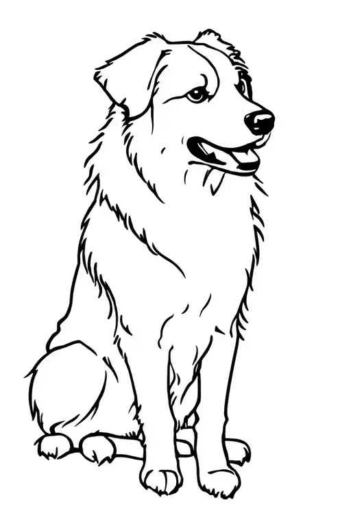 Australian shepherd dog outline style tattoo tattoo design idea