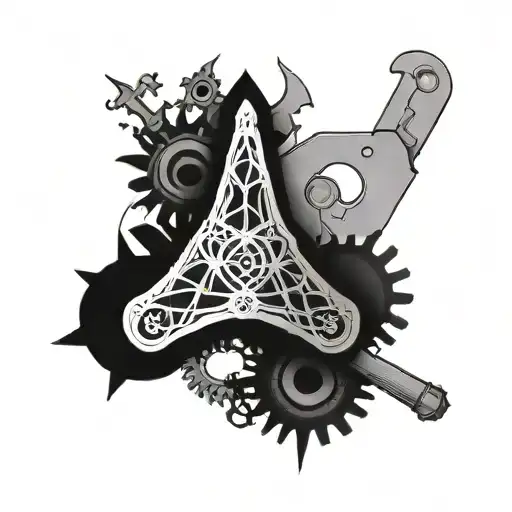 sternum emblem mechanical engineer tattoo design idea