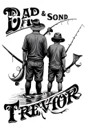 "Trevor" Dad And Son Fishing tattoo design idea