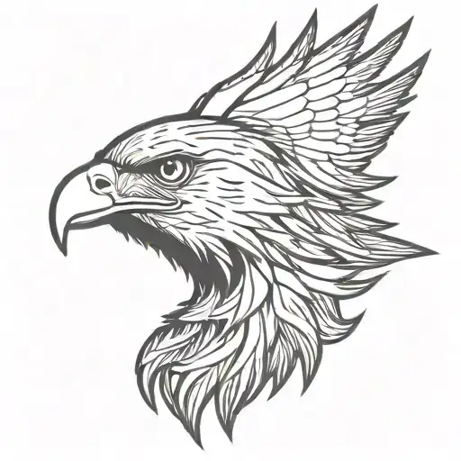 the head of a fierce looking eagle soaring tattoo design idea