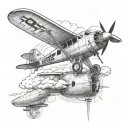 upside down Cessna tattoo design idea