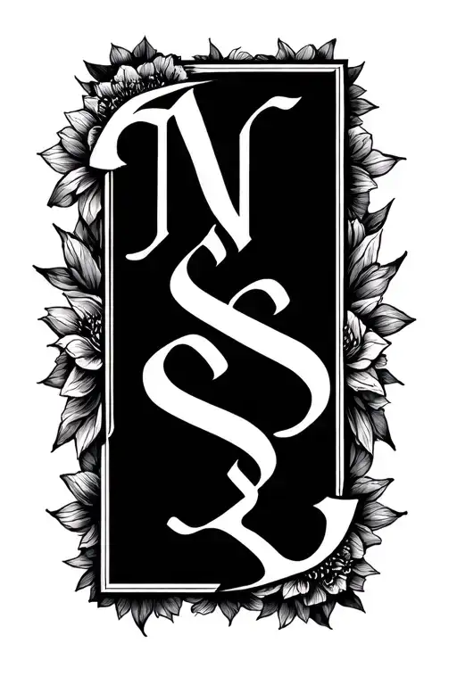 Create a tattoo design based on word Nasya. Make it vertical and big enough to cover my forearm.  tattoo design idea