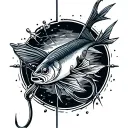 fishing hook tattoo design idea