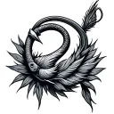 fishing hook tattoo design idea