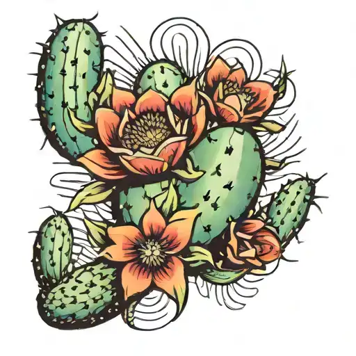 hand clutching cactus tattoo design idea
