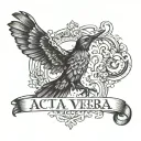 Acta non verba quote tattoo design idea
