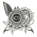Acta non verba quote tattoo design idea