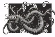 eldritch centipede tattoo design idea