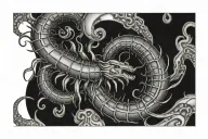 eldritch centipede tattoo design idea