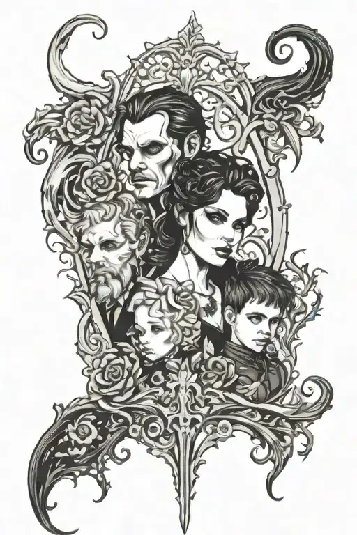 husband and wife and son tattoo design idea
