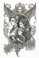 husband and wife and son tattoo design idea