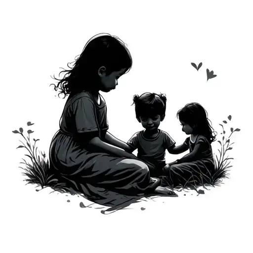 Grandchildren tattoo design idea