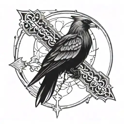 a manly tattoo with a rosary hand  by the holy spirit bird on top tattoo design idea