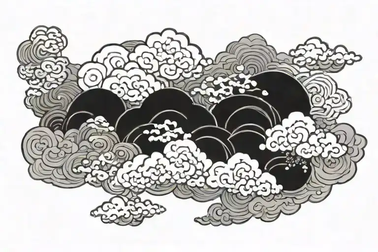 japanese cloud shaped like tattoo design idea