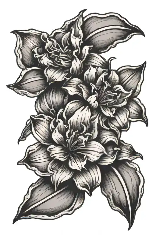 soccer ball pattern drawn into the petals of a hyacinth flower tattoo design idea