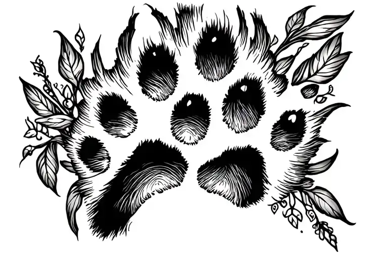 dog pawprint memorial tattoo tattoo design idea