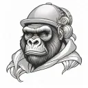 silverback gorilla Chicano cholo tattoo design idea