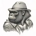 silverback gorilla Chicano cholo tattoo design idea