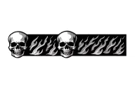 skull and fire flames tattoo design idea
