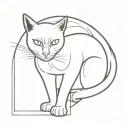 black cat concept simple thick outline tattoo design idea